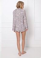 Top and shorts pajamas, long sleeves, pocket, leopard (pattern)
